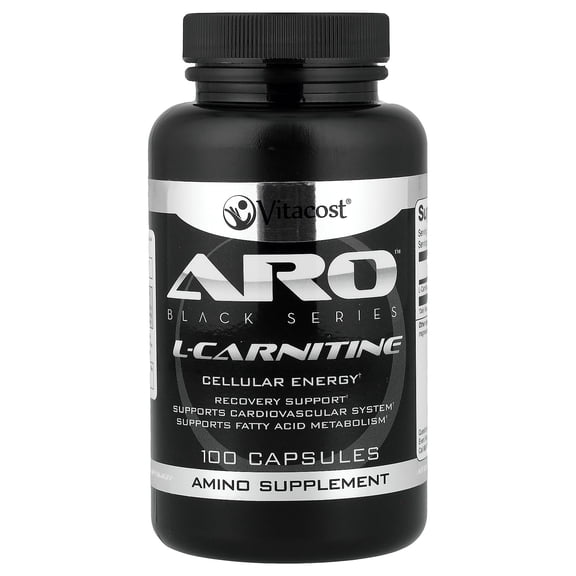 Vitacost ARO Black Series, L-Carnitine, 100 Capsules (500 mg per Capsule)