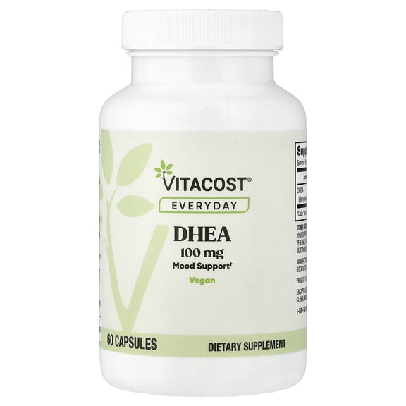 Vitacost DHEA, 100 mg, 60 Capsules