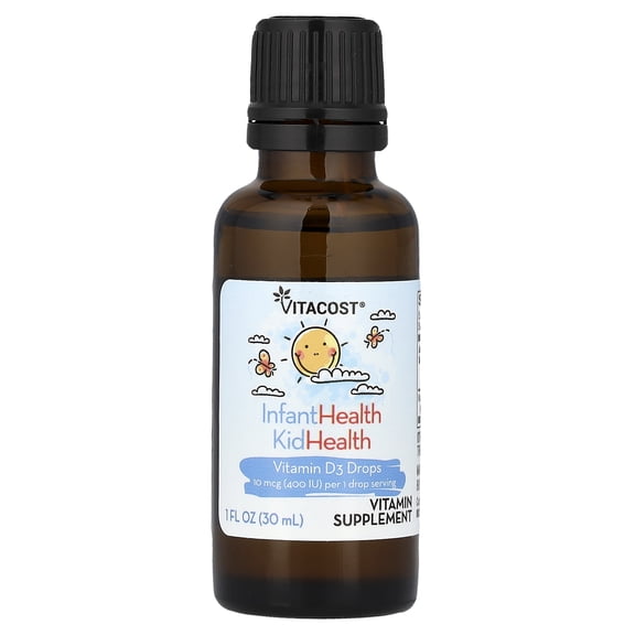 Vitacost InfantHealth KidHealth, Vitamin D3 Drops, 1 fl oz (30 ml)