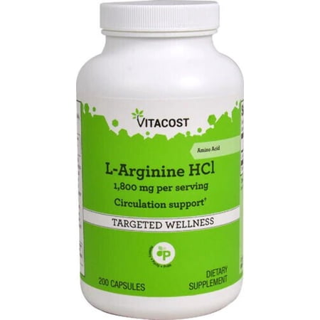 Vitacost L-Arginine HCl -- 1800 mg per serving - 200 Capsules