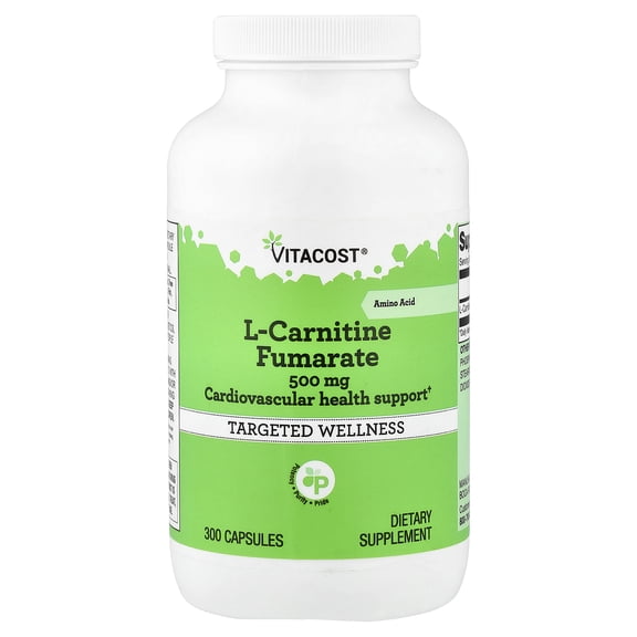 Vitacost L-Carnitine Fumarate, 500 mg, 300 Capsules