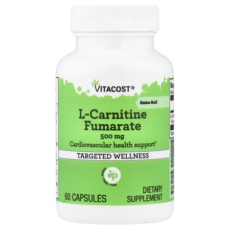 Vitacost L-Carnitine Fumarate, 500 mg, 60 Capsules