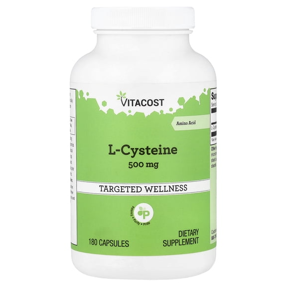 Vitacost L-Cysteine, 500 mg, 180 Capsules