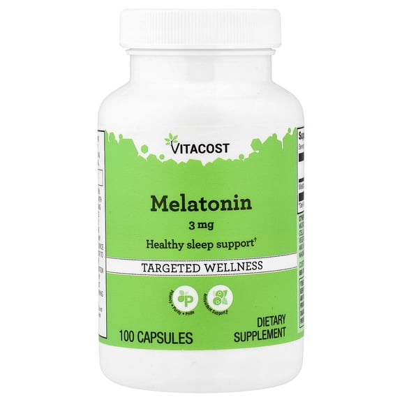 Vitacost Melatonin, 3 mg, 100 Capsules