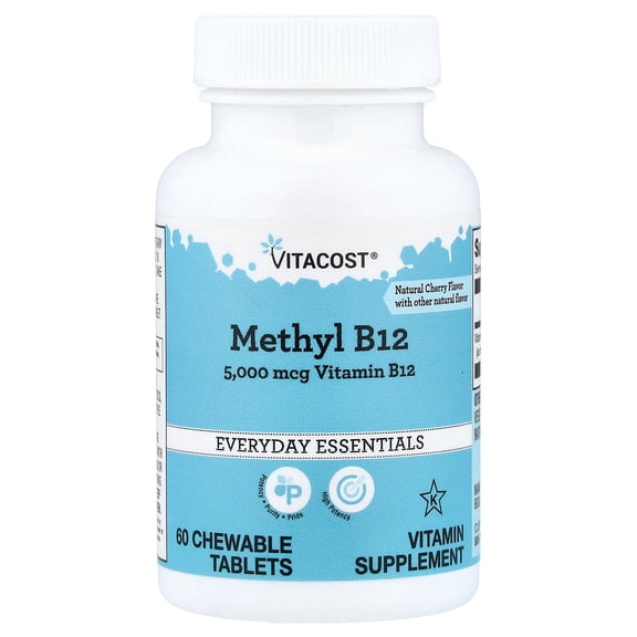 Vitacost Methyl B-12, Natural Cherry, 5,000 mcg, 60 Chewable Tablets