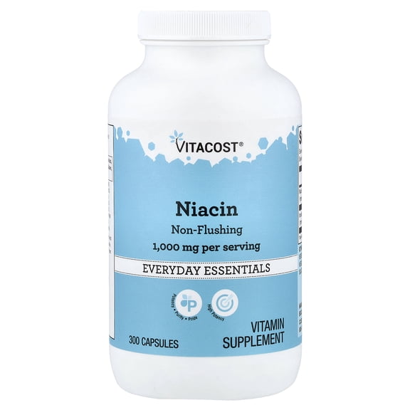 Vitacost Niacin, Non-Flushing, 300 Capsules (500 mg per Capsule)