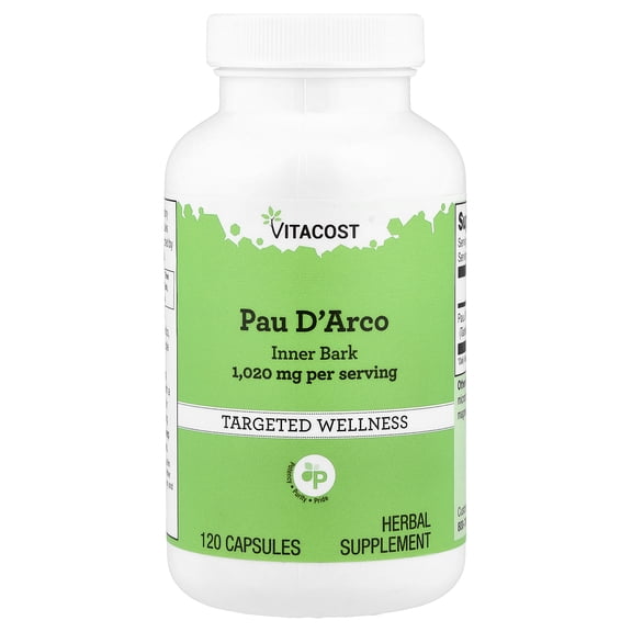 Vitacost Pau D'Arco Inner Bark, 120 Capsules (510 mg per Capsule)