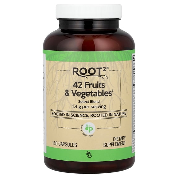 Vitacost Root2, 42 Fruits & Vegetables, 180 Capsules