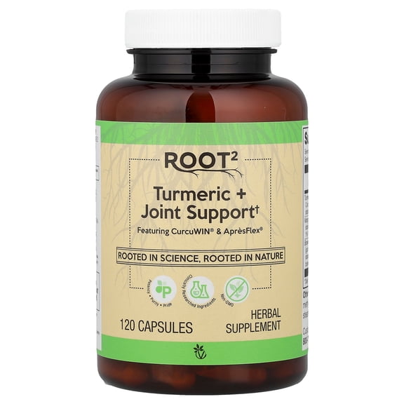 Vitacost Root2, Turmeric + Joint Support, 120 Capsules