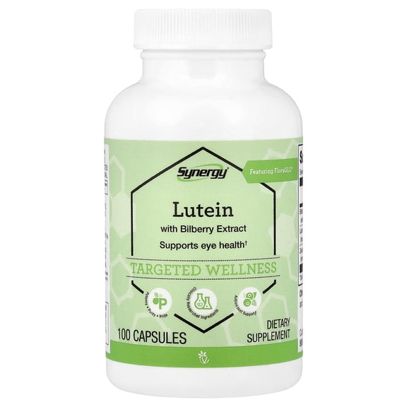 Vitacost Synergy, Lutein With Bilberry Extract Featuring FloraGLO, 100 Capsules