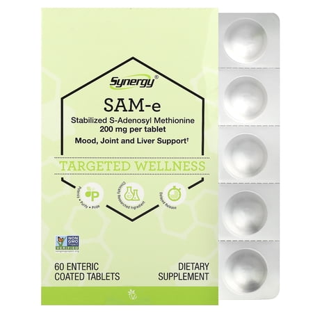 Vitacost Synergy®, SAM-e, 200 mg, 60 Enteric Coated Tablets