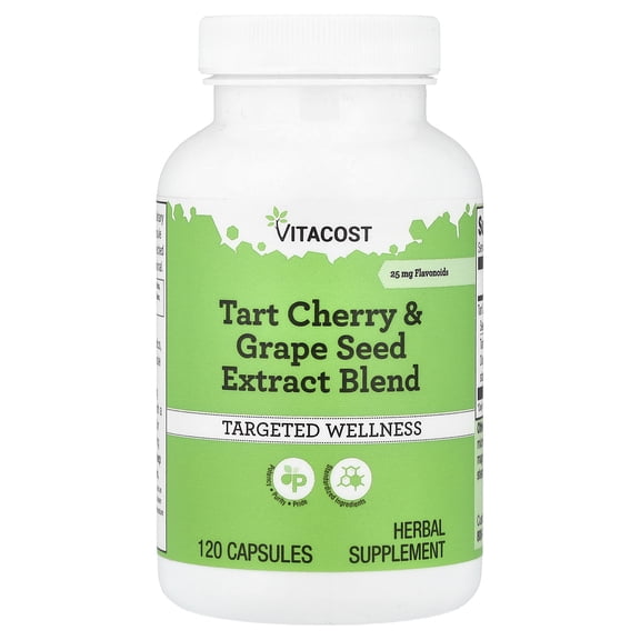 Vitacost Tart Cherry & Grape Seed Extract Blend, 120 Capsules