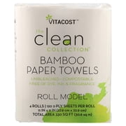 Vitacost The Clean Collection , Bamboo Paper Towels, Unbleached, 4 Rolls