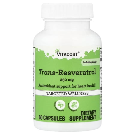 Vitacost Trans-Resveratrol Including CoQ10, 60 Capsules