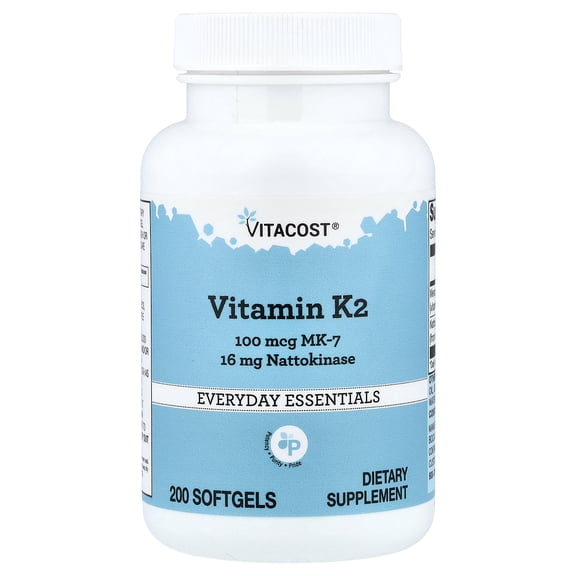 Vitacost Vitamin K2 MK-7 with Nattokinase, 200 Softgels