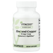 Vitacost Everyday, Zinc and Copper, 100 Capsules