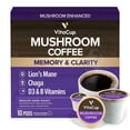 thumbnail image 1 of VitaCup Mushroom Coffee Pods 10 ct, Boost Focus & Immunity w/Lions Mane, Chaga, B Vitamins, D3 for Memory & Clarity, Medium Roast, Single Serve Pod Compatible w/Keurig K-Cup Brewers, 1 of 7