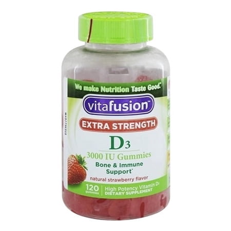 Vitafusion Extra Strength D3 Gummies Natural Strawberry 120 Ea