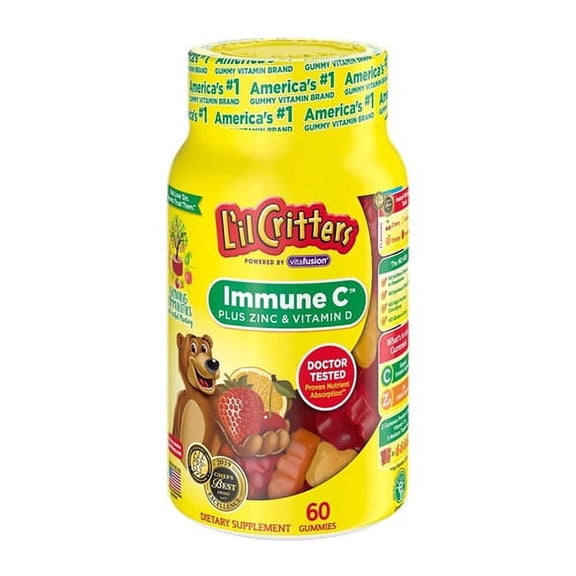 Vitafusion L'il Critters Immune C Gummies Dietary Supplement, Assorted Flavors, 60 Ct