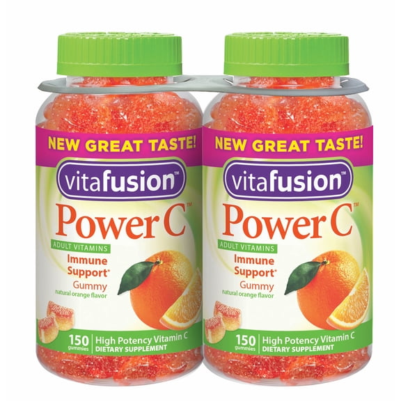 Vitafusion Power C Vitamin C Gummies for Immune Support, Orange Flavored, 150 Count - 2 Pack