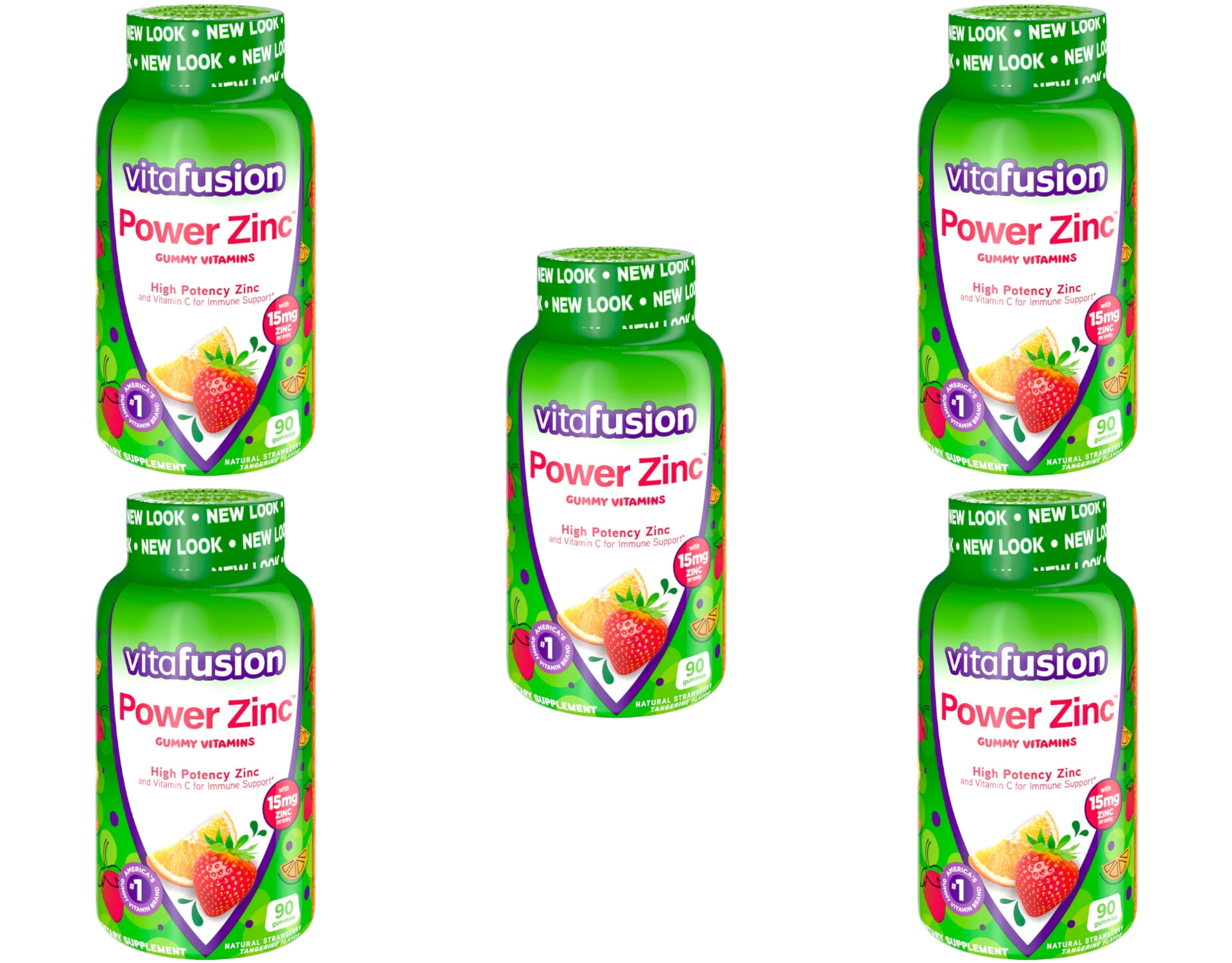 Vitafusion Power Zinc Gummy Vitamins Strawberry Tangerine Flavor, 90ct
