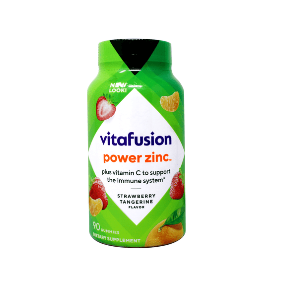 Vitafusion Power Zinc Gummy Vitamins, Strawberry Tangerine Flavored Immune Support, 90 Count