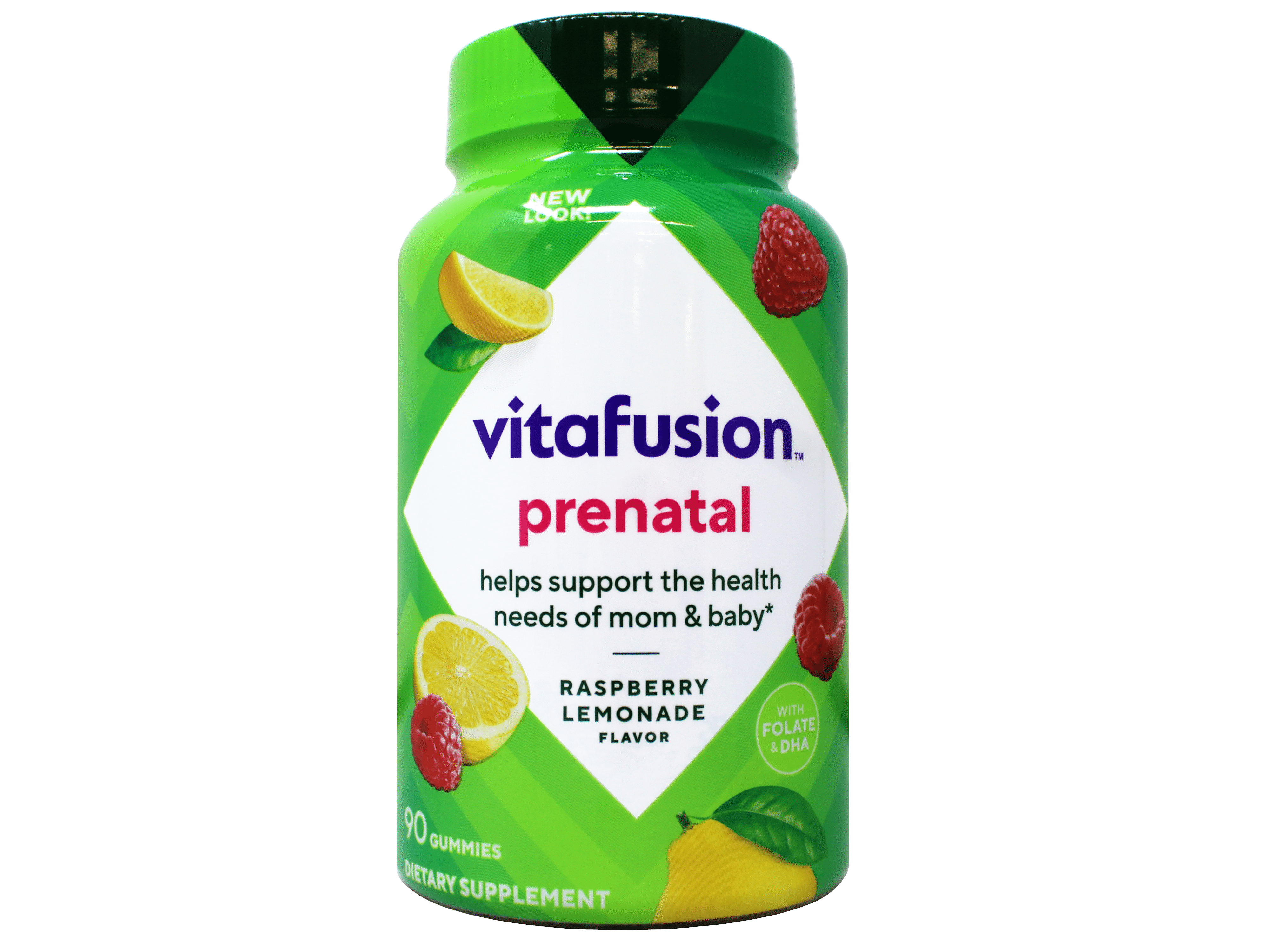 Vitafusion Prenatal Dha And Folic Acid Gummy Vitamins, Berry Leamon and Cherry - 90 Ea