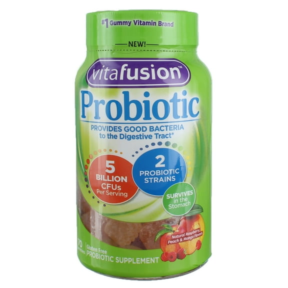 Vitafusion Probiotic Gummies, Raspberry, Peach, & Mango, 70 ea (Pack of 3)