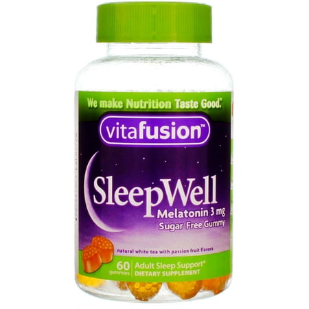 Vitafusion SleepWell Melatonin Gummies Dietary Supplement, White Tea Passion Fruit, 60 Ct (2 pack) (Bundle)