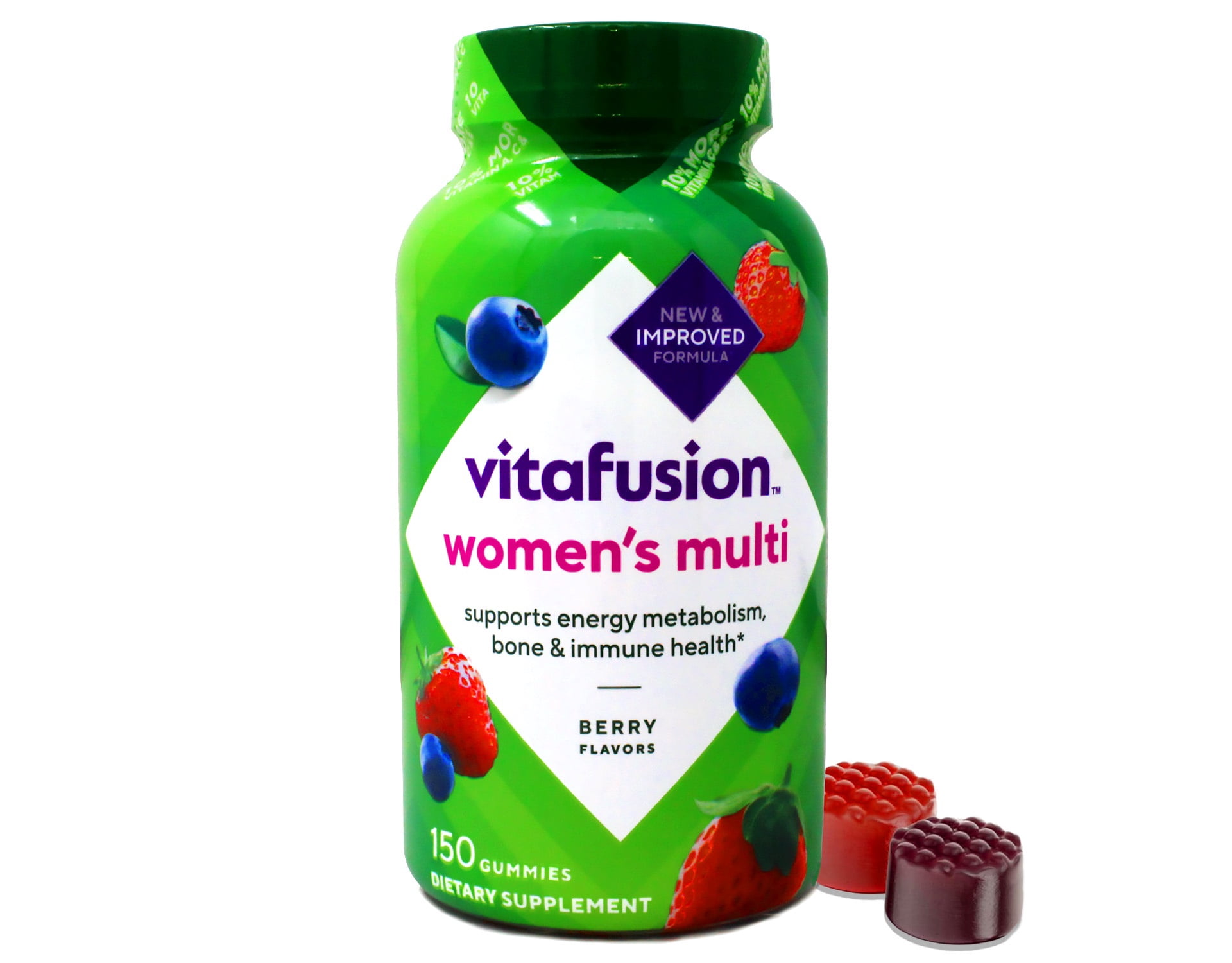 Vitafusion Womens Multivitamin Gummies, Berry Flavored Daily Vitamins for Women With Vitamins A, C, D, E, B-6 and B-12, America’s Number 1 Gummy Vitamin Brand, 75 Days Supply, 150 Count