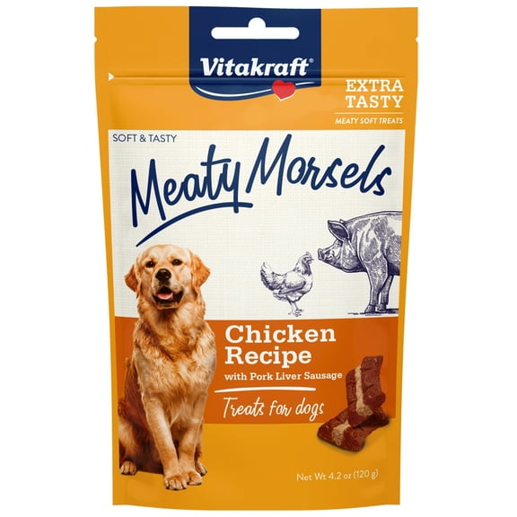 Vitakraft Chicken Recipe with Pork Liver Sausage Dog Treats, 4.2 oz