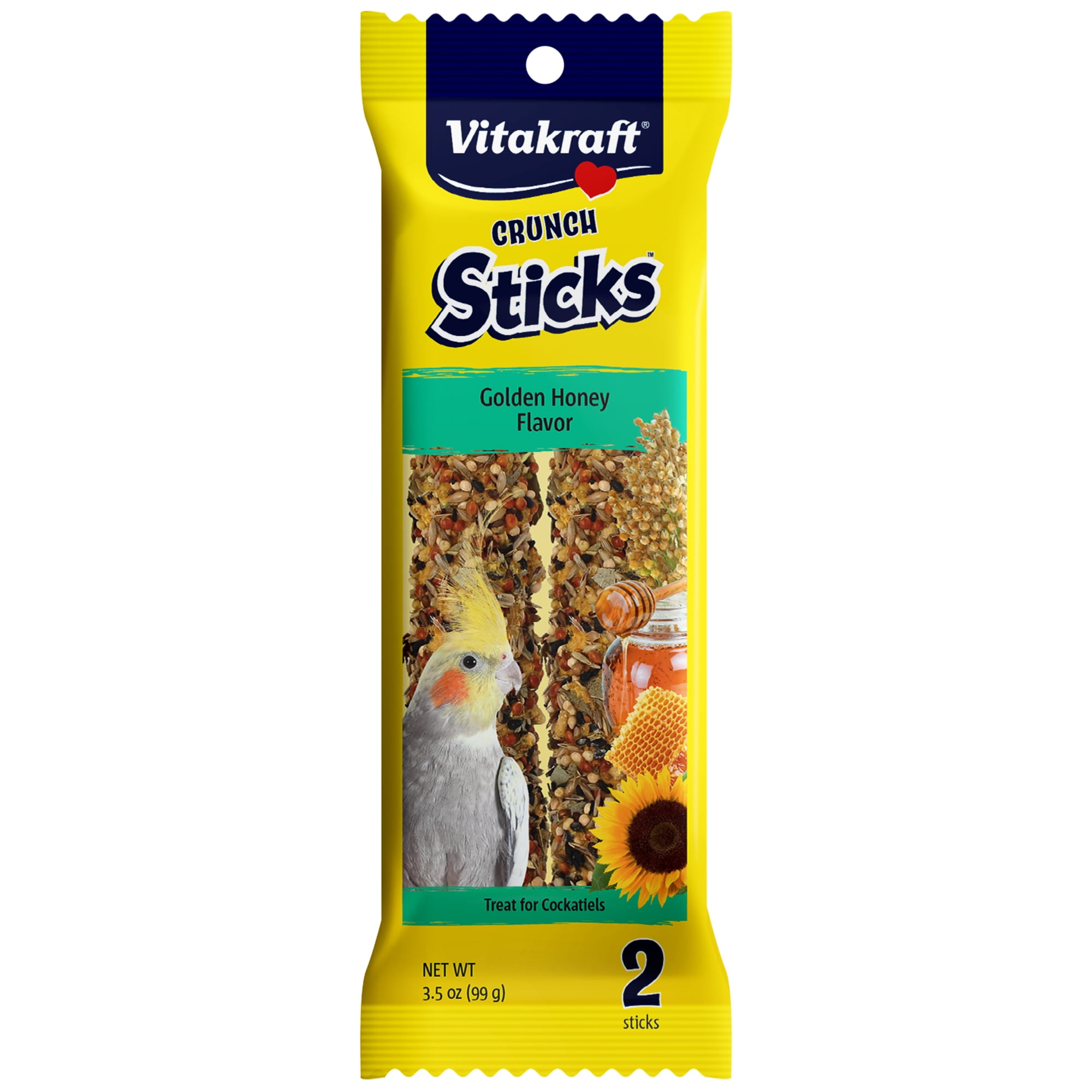 Vitakraft Crunch Sticks Cockatiel Treat - Golden Honey - Pet Bird Treat ...