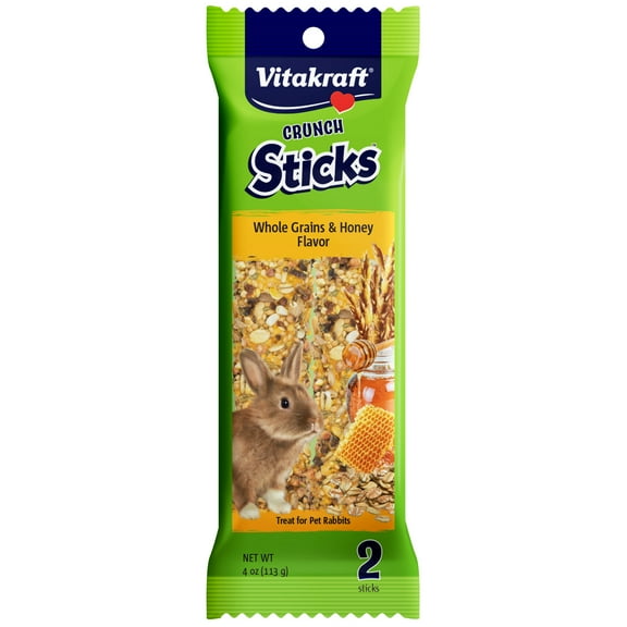 Vitakraft Crunch Sticks Rabbit Treat - Whole Grains and Honey - Rabbit Chew Sticks