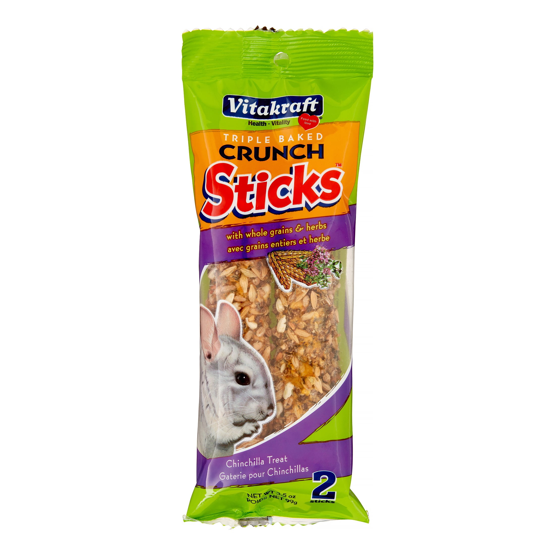 Vitakraft Crunch Sticks Whole Grains & Herbs Dry Small Animal Treat, 2