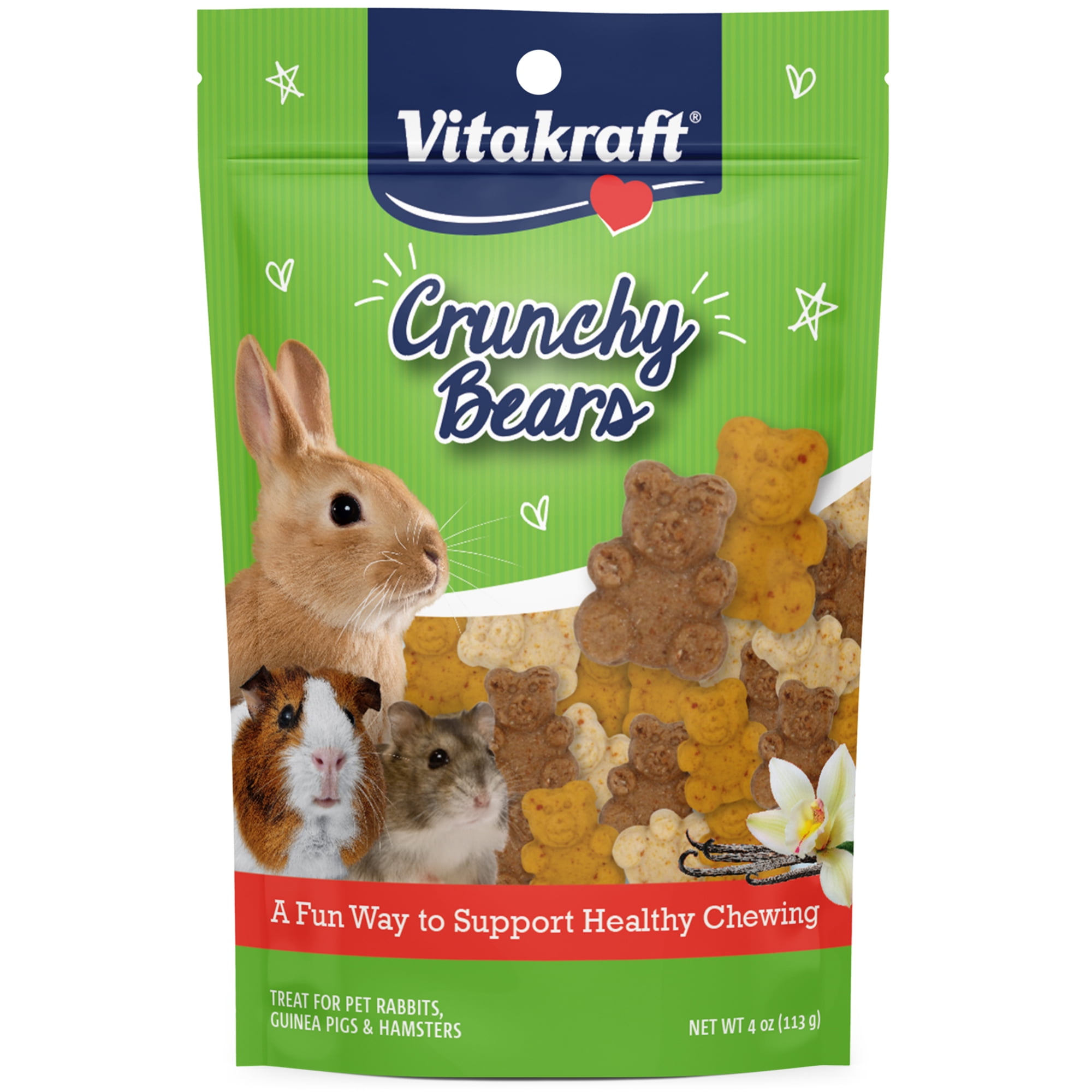 Vitakraft Crunchy Bears Small Animal Treat Fun, OvenBaked, 4oz