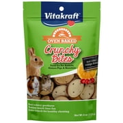 Vitakraft Crunchy Bites Oven Baked Treats 4 oz- Cranberry Orange Flavor- for all Small Animals