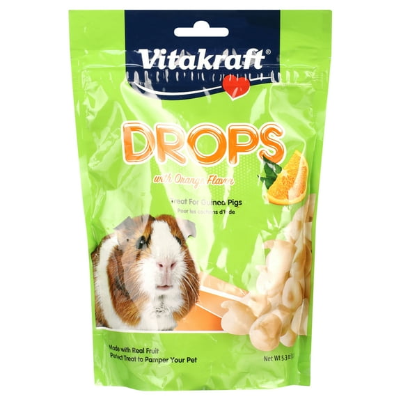 Vitakraft Drops Guinea Pig Treat - Orange - Yogurt Treats for Guinea Pigs