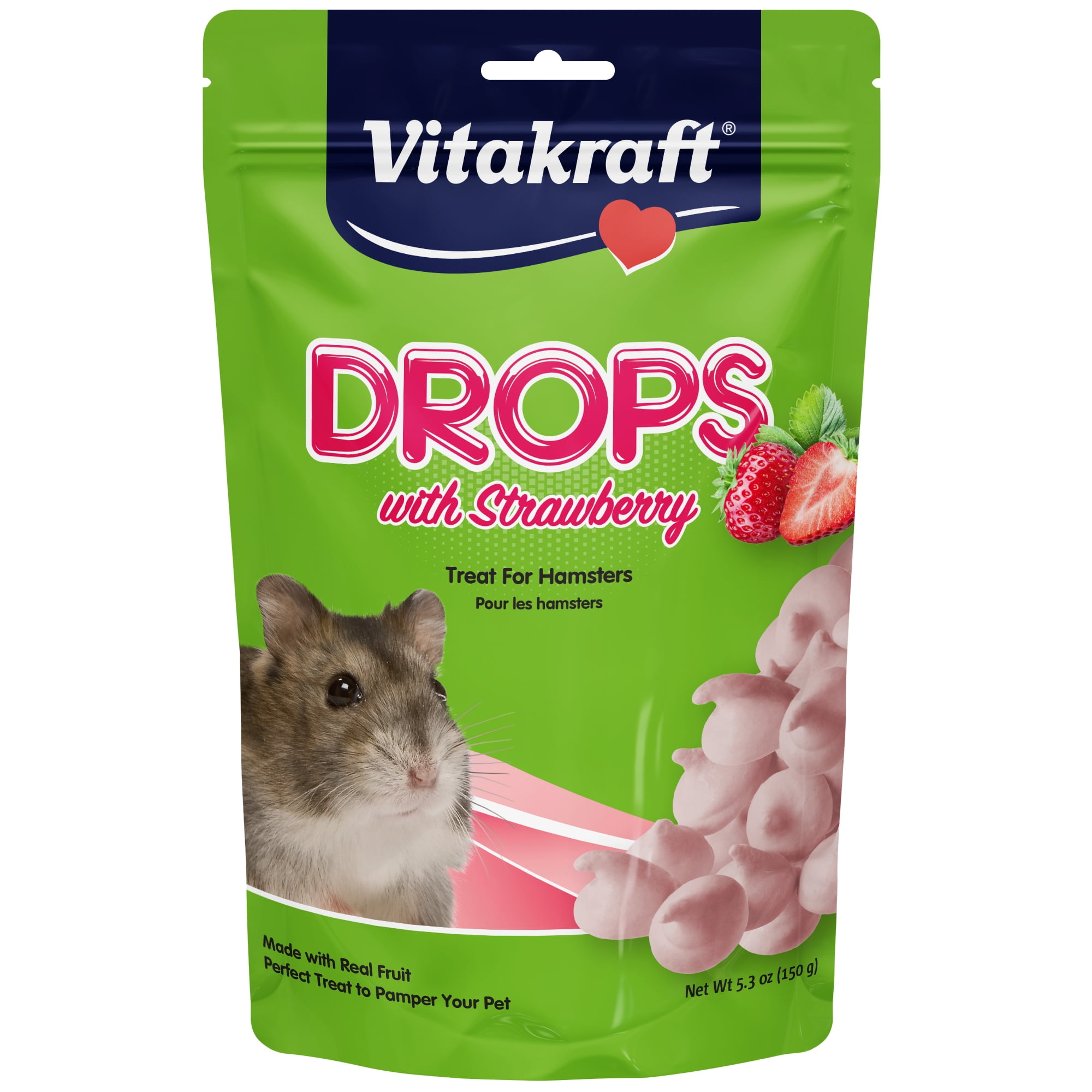Vitakraft Drops Hamster Treat Strawberry Yogurt Treats for Hamsters