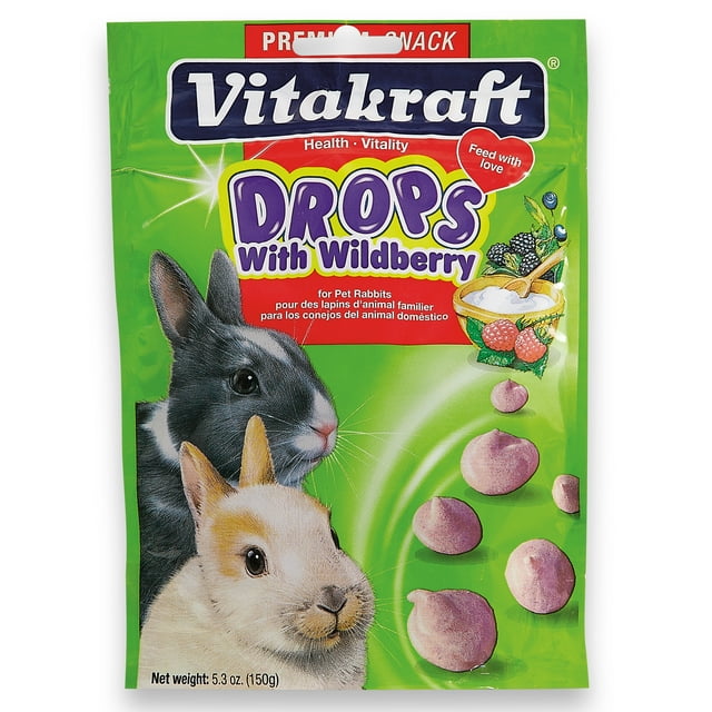 Vitakraft Drops Rabbit Treat Wild Berry Yogurt Treats for Rabbits