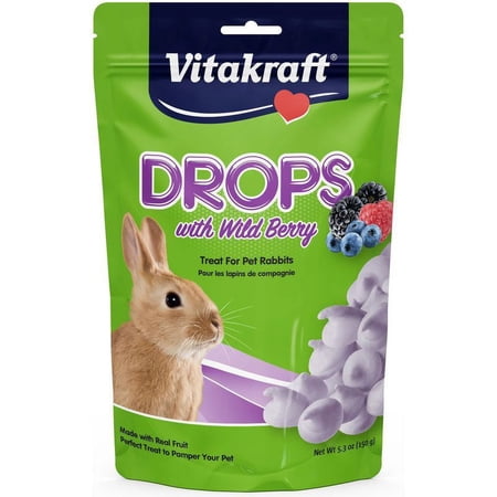 Vitakraft Drops with Wild Berry for Pet Rabbits, 5.3 oz [Pack of 2]