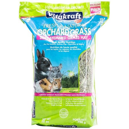 Vitakraft Fresh & Natural Orchard Grass - Soft Stemmed Grass Hay 28 oz (4 Pack)