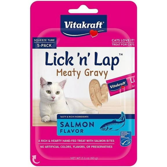 Vitakraft Lick n Lap Meaty Gravy Salmon Flavor Cat Treat [Cat, Cat Treats] 2.8 oz