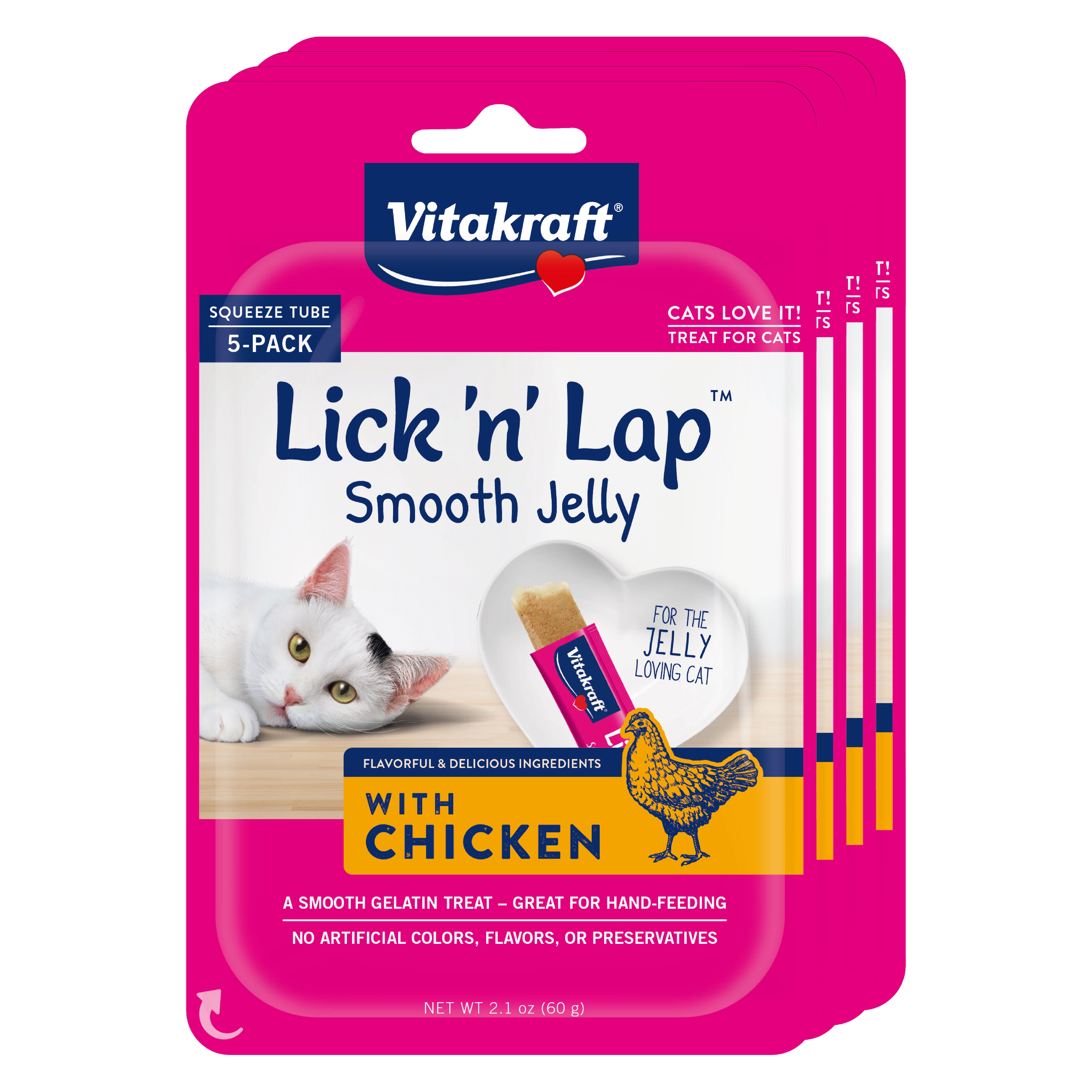 Vitakraft Lick 'n' Lap Smooth Jelly Cat Treat - Salmon Flavor, 20 Pack