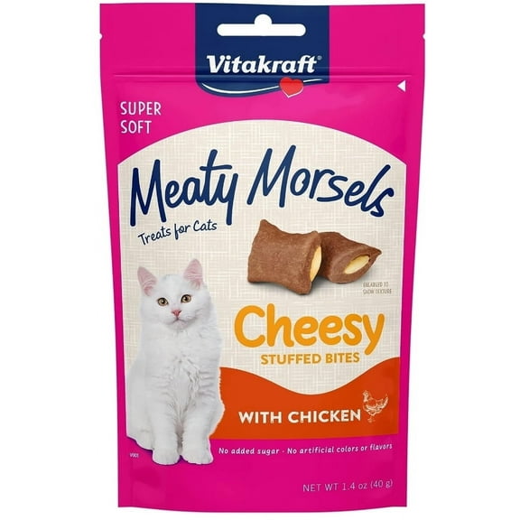 Vitakraft Meaty Morsels Chicken Stuffed Bites [Cat Soft Treats, New Cat Supplies, Vitakraft, Cat Supplies] 1.4 oz