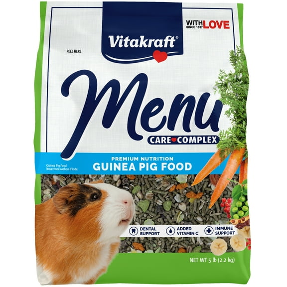 Vitakraft Menu Premium Guinea Pig Food - Alfalfa Pellets Blend - Vitamin and Mineral Fortified