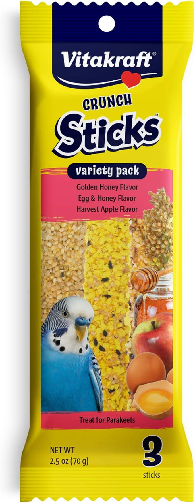 Vitakraft Parakeet Treat Sticks Variety Pack Honey, Egg, Apple 2