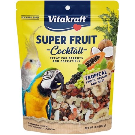 Vitakraft Super Fruit Cocktail Treat for All Parrots & Cockatiels 20 oz Pack of 2
