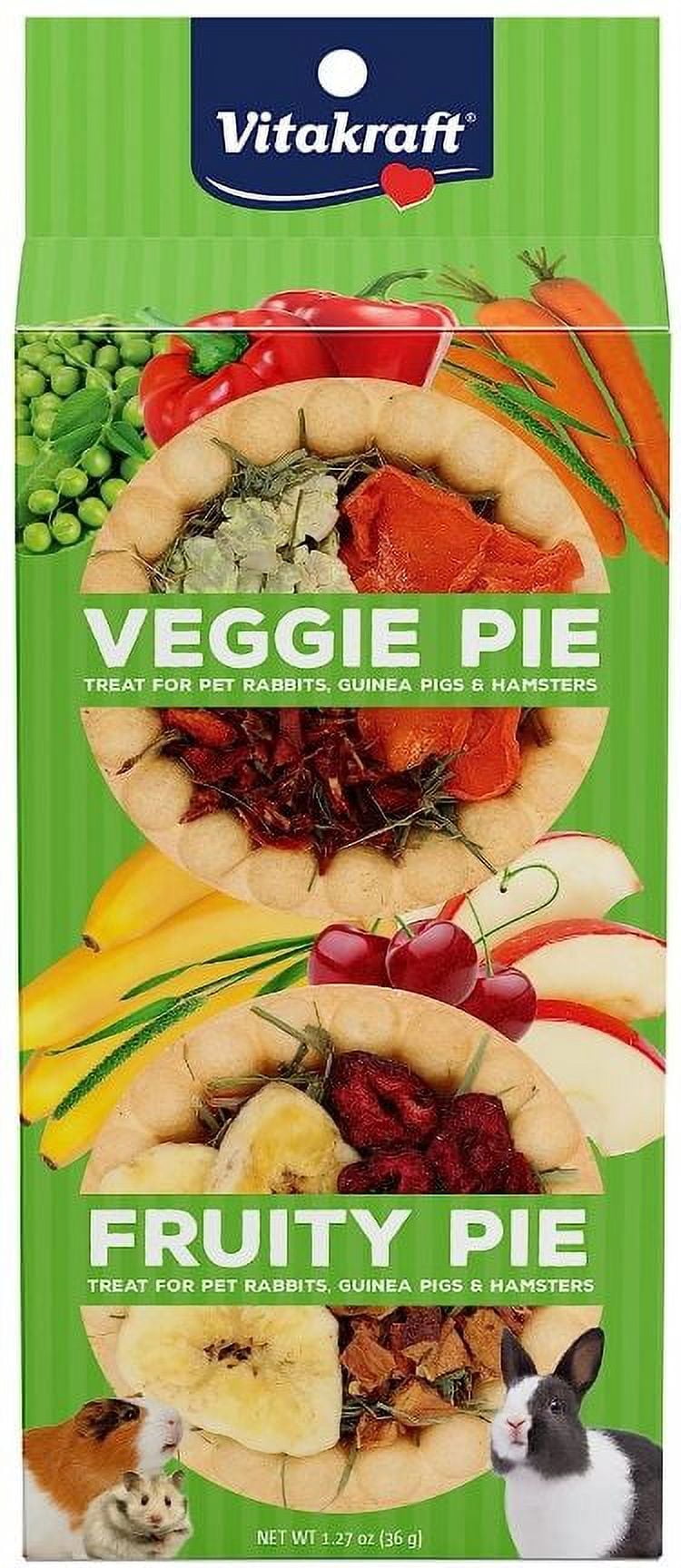 Vitakraft Veggie and Fruity Pie Treat for Rabbits, Guinea Pigs, and