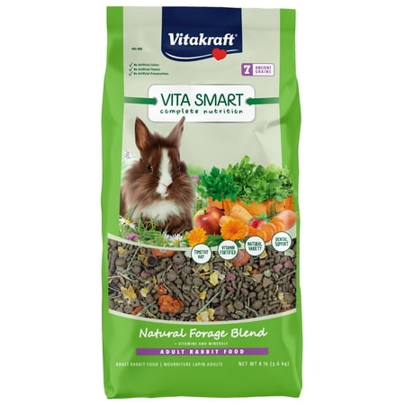 Vitakraft Vita Smart Small Animal - Premium Blend with Timothy Hay Rabbit Food, 8 lb