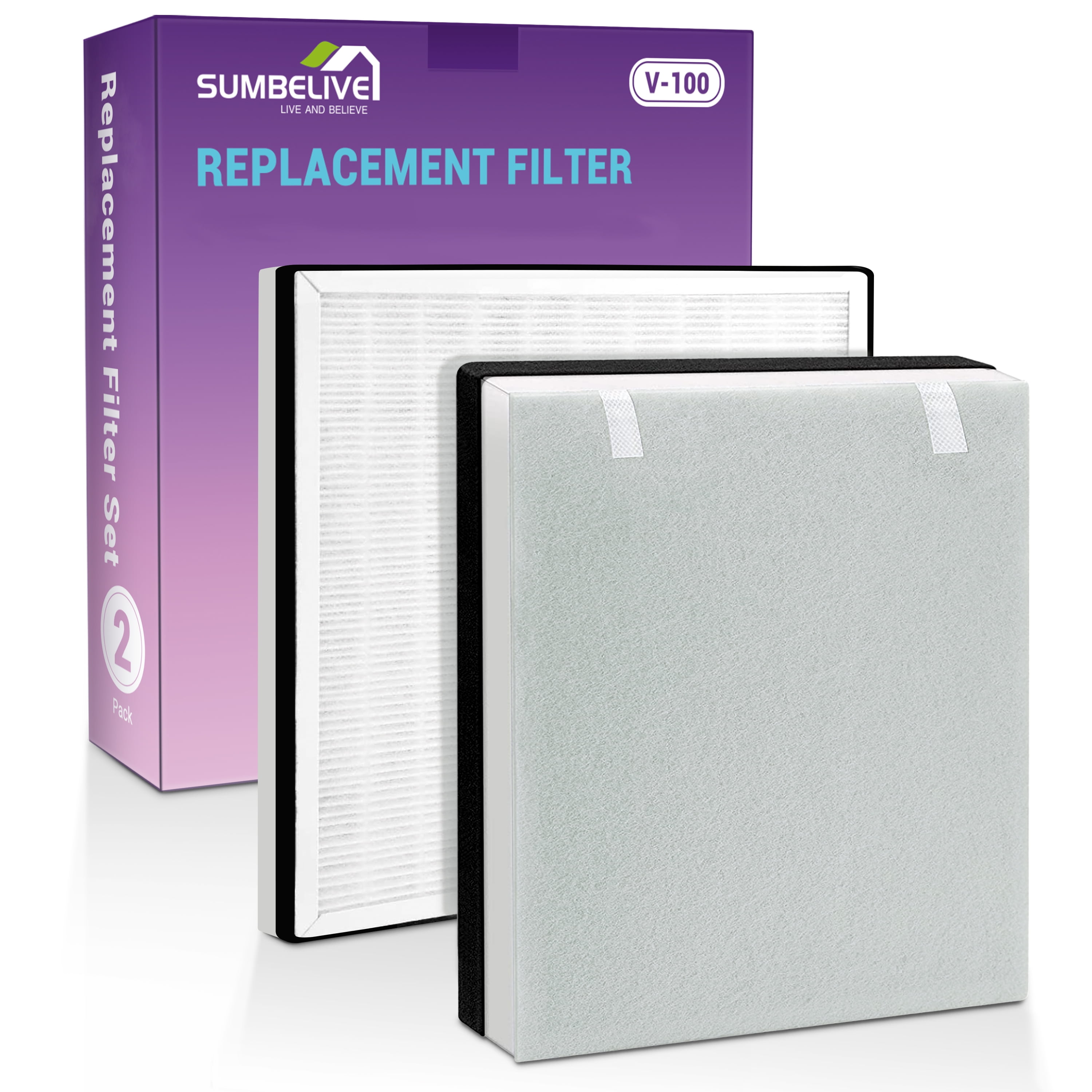Vital 100 Replacement Filter for LEVOIT Vital100 Air Purifier with Activated Carbon Pre Filter Part Vital 100 RF 2 Pack